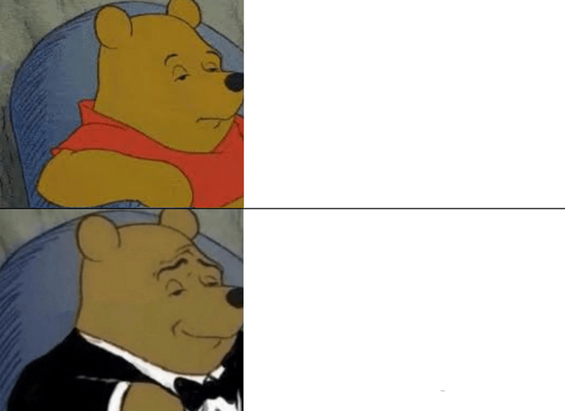 Tuxedo Winnie The Pooh meme about MatchaBar